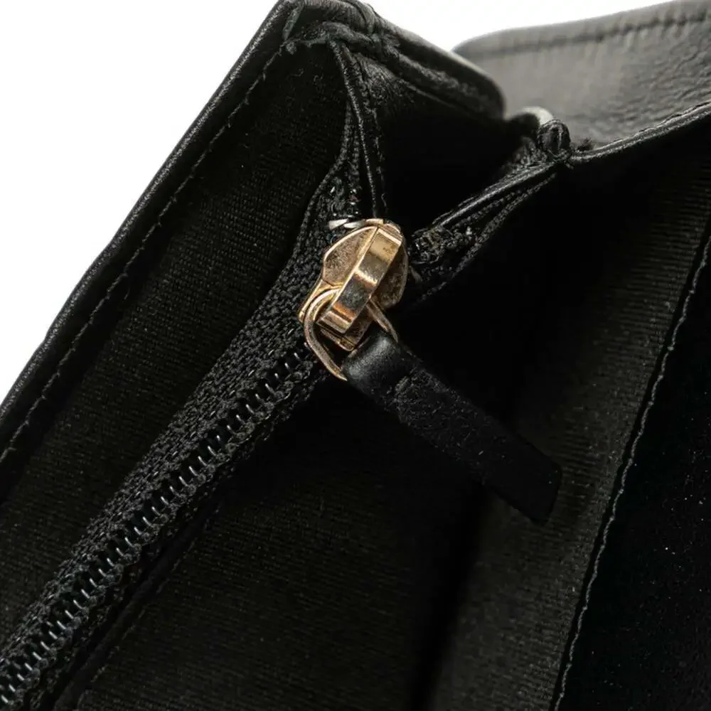 CHANEL Authentic Black Caviar Leather Wallet
